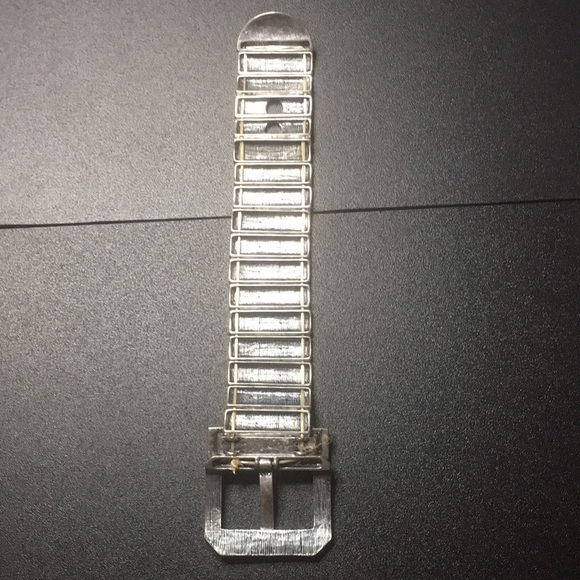 Silver Tone & Rhinestone Buckle Stretch Bracelet - Picture 6 of 8